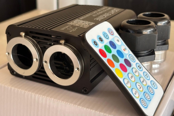 32W Dual Twinkle Effect /Shooting /2 ports RGBW+White APP+ Remote Optical Fiber Light Engine